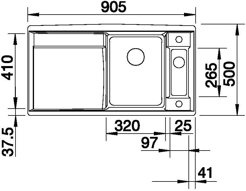 Granitový drez Blanco AXIA II 5 S F sivá