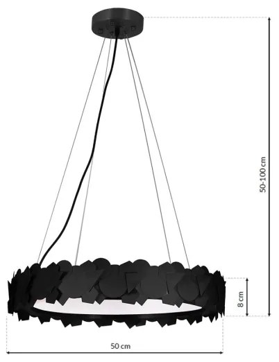 LED Luster na lanku SOHO 1xLED/24W/230V čierna