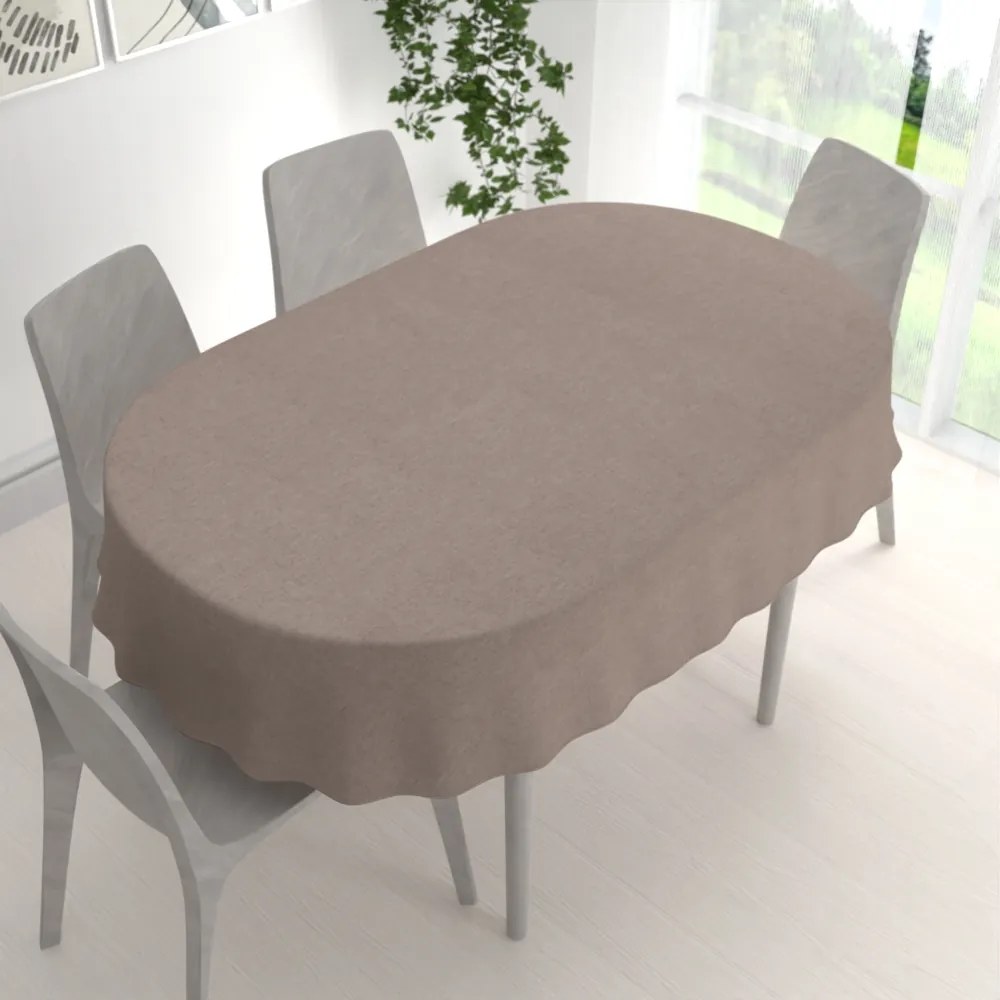 Biante Dekoračný oválny obrus BKW-204 Sivohnedý žíhaný 100x140 cm