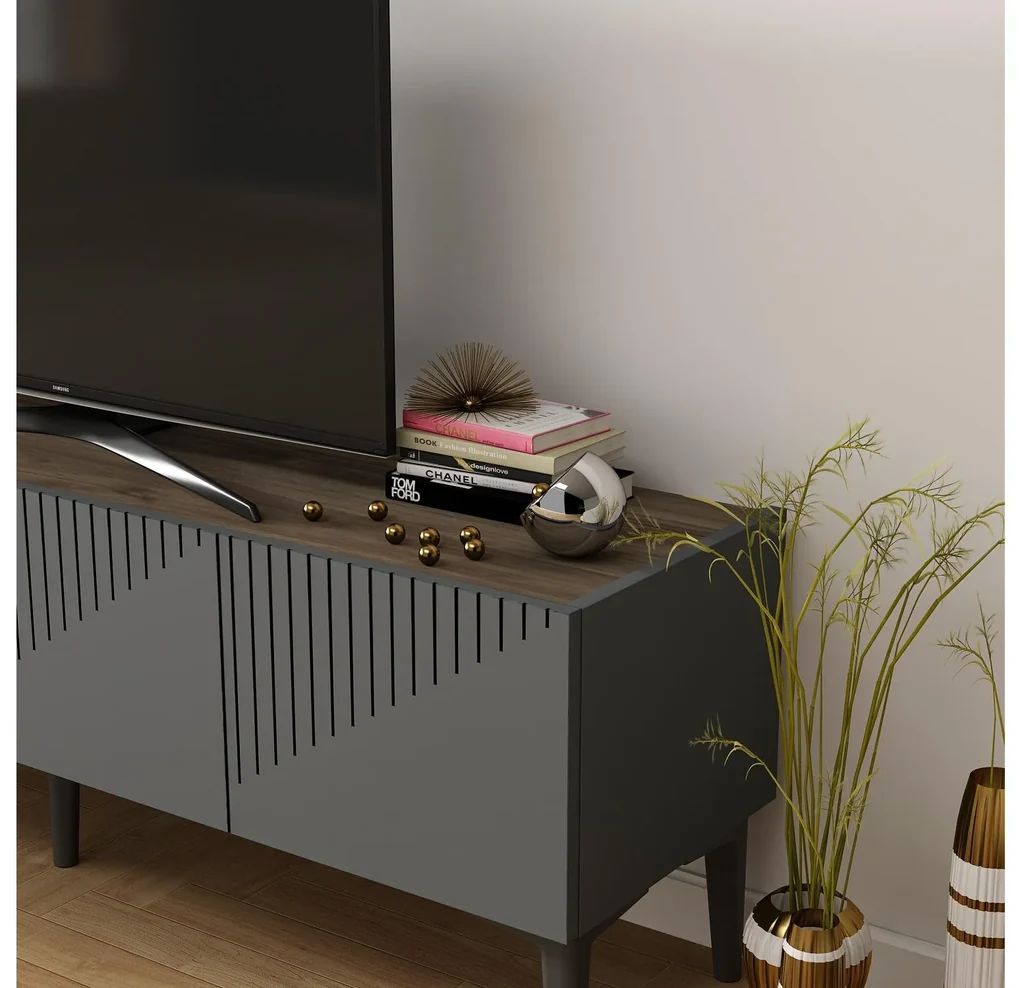 TV stolík/skrinka Tomune 4 (antracit + orech) . Vlastná spoľahlivá doprava až k Vám domov. 1095230
