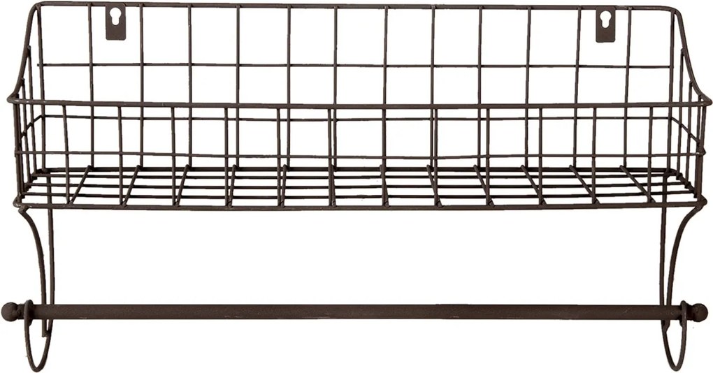 Nástenný kovový držiak na uterák s košíkom - 44 * 12 * 25 cm