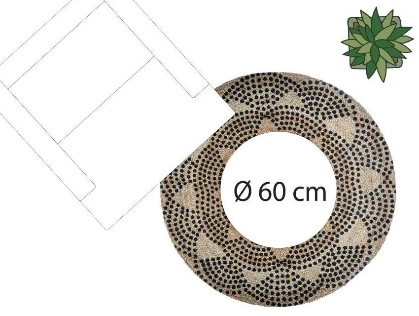 ATMOSPHERA Koberec Ivy, (fi) 120 cm, béžová/čierna