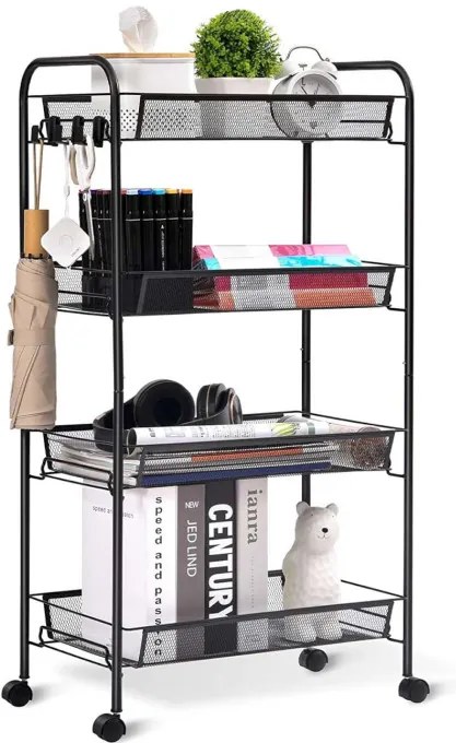 Pojazdný regál OLDEN čierny