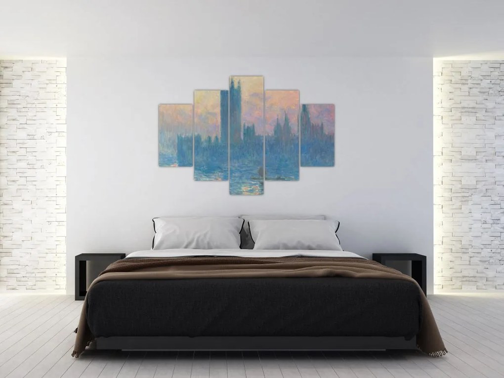 Obraz - Claude Monet, The Houses of Parliament, Sunset, reprodukcia (150x105 cm)