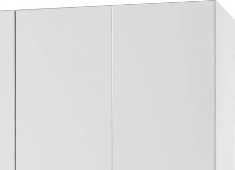 Šatníková skriňa so zásuvkami New York D, 135 cm, biela / biely lesk