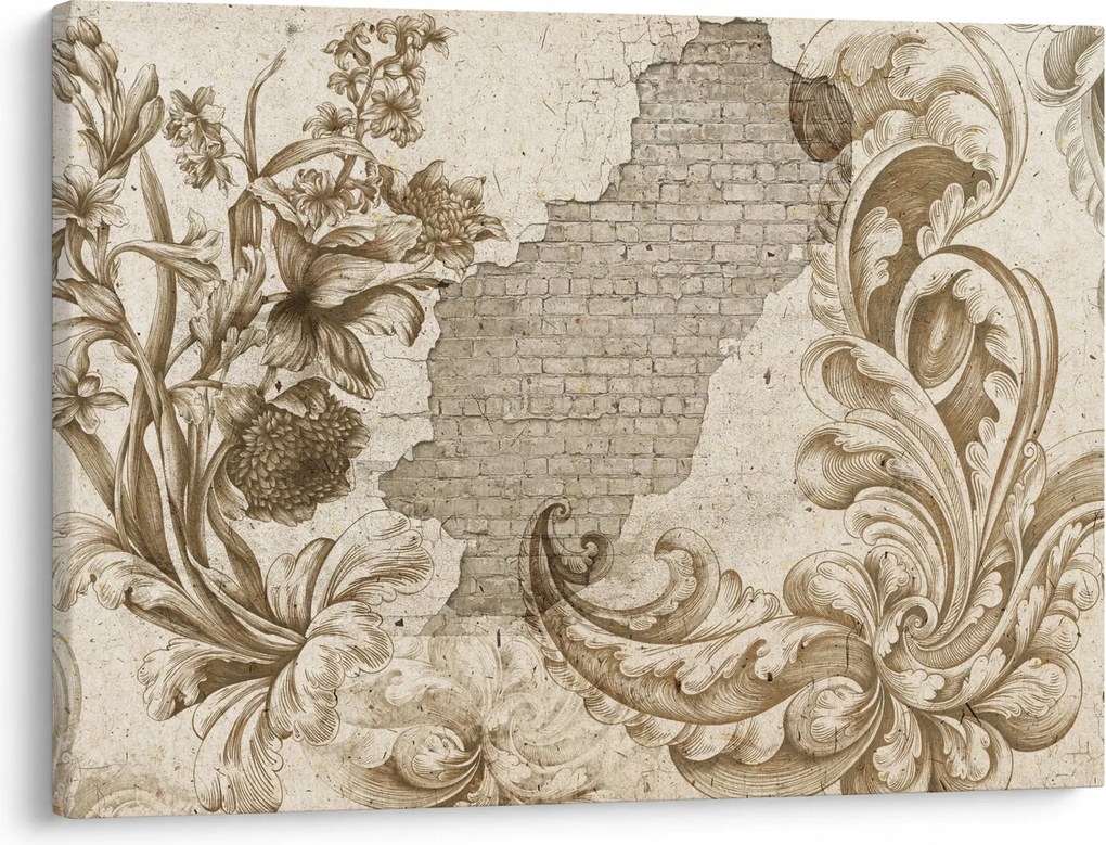 Obraz - Múr s kvetmi (70x50 cm)
