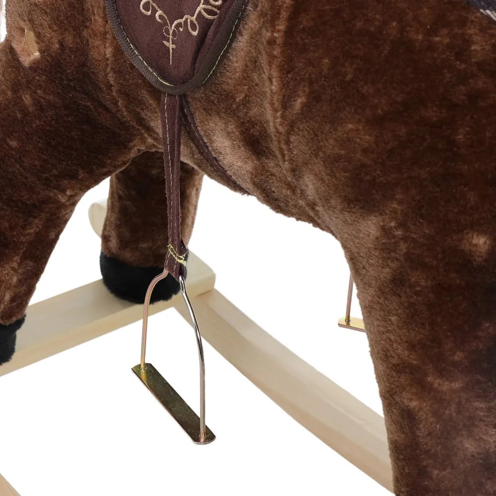 Hojdací koník hnedý so zvukovým efektom Spielwerk