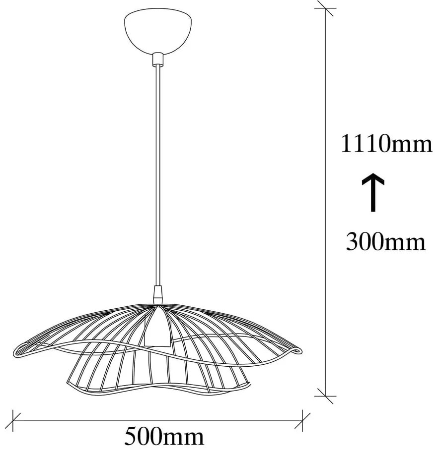 Čierne závesné svietidlo Opviq lights Tel, ø 50 cm