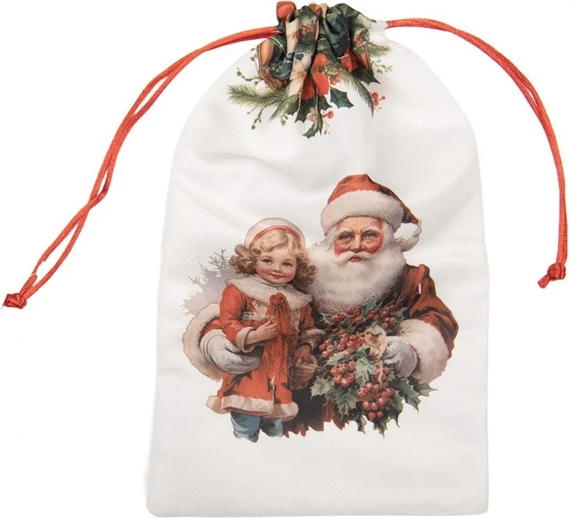Látkové vianočné vrecko Santa - 14*1*22 cm