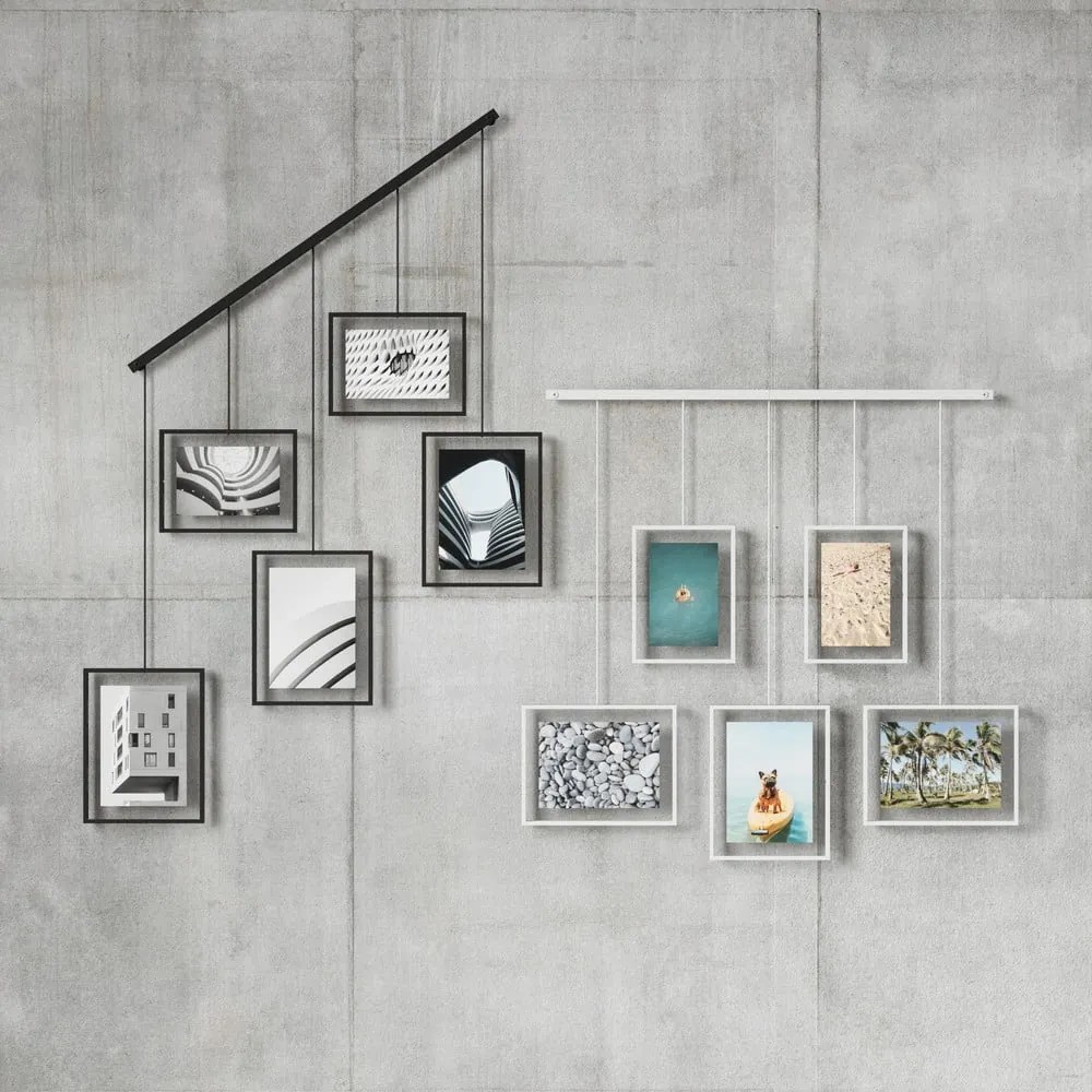 Biele kovové rámčeky na stenu v súprave 5 ks 79x43 cm Exhibit – Umbra