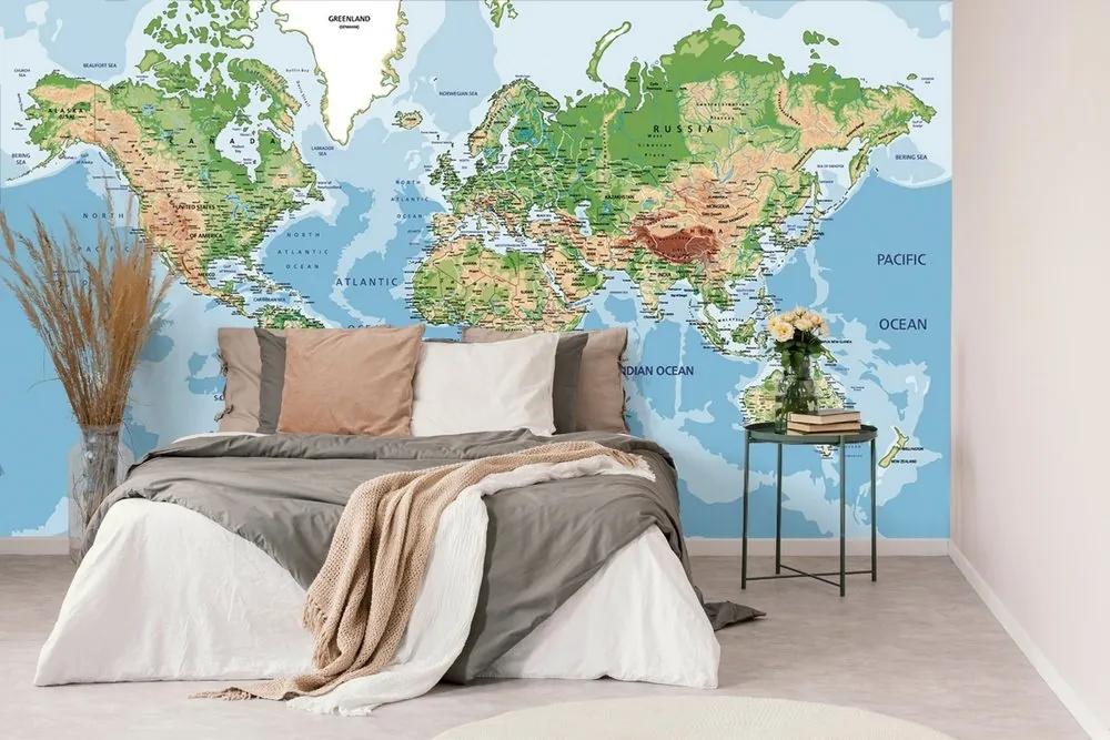 Samolepiaca tapeta klasická mapa sveta - 225x150