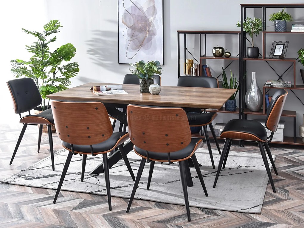 Stolička Grimo (orech + čierna). Akcia -24%. Vlastná spoľahlivá doprava až k Vám domov. 1111069