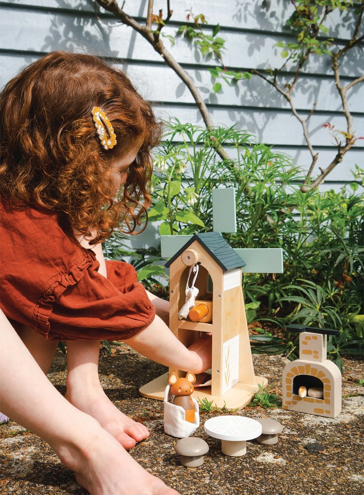 Tender Leaf - Drevený veterný mlyn s myškami