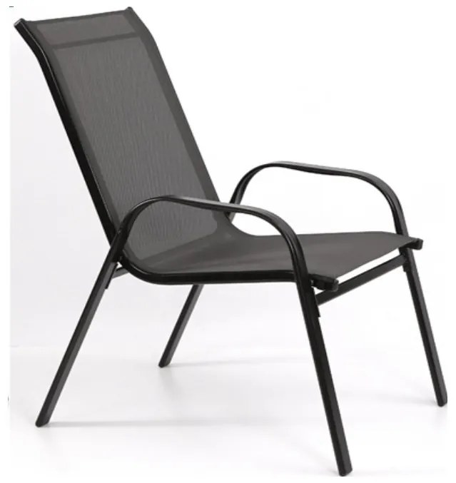 Záhradný set TAVERNO 1 + 4, stôl 80x80 cm, čierny