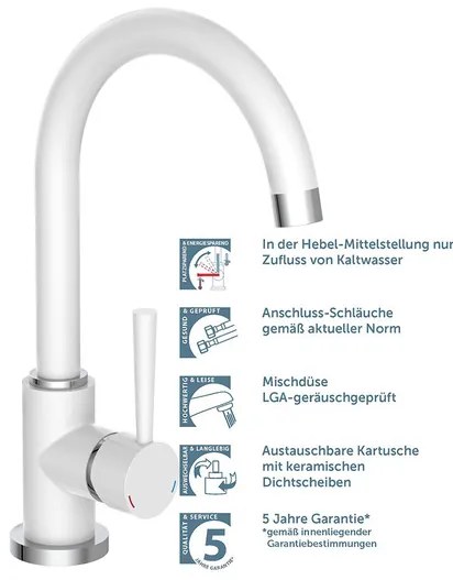 Schütte Kuchynská batéria Cornwall (biela/chrómová) (100335838)