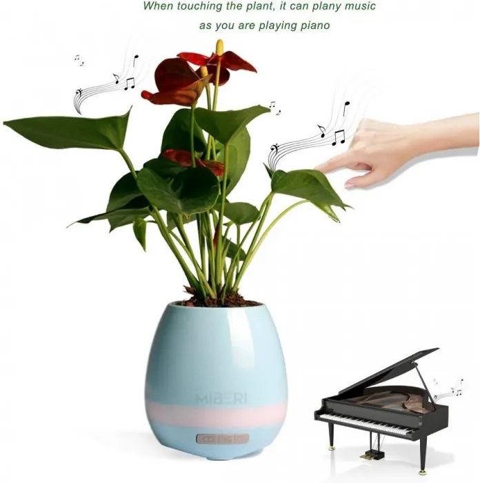 Cenocco Bluetooth reproduktor/hrající květináč Music Pot - modrý