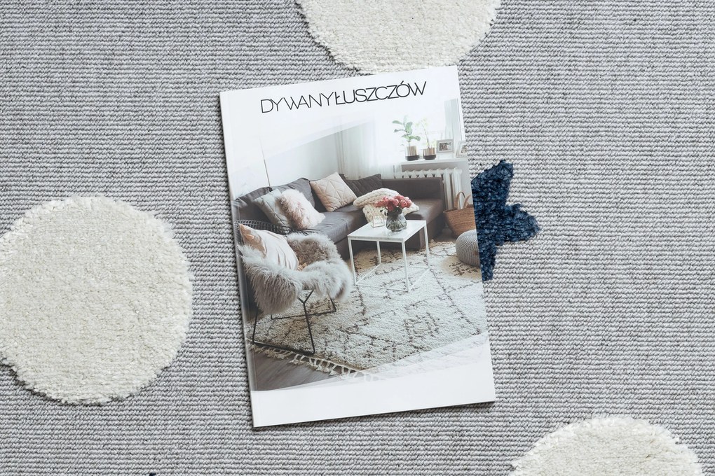 Koberec YOYO GD75 sivo / biely - Hviezdičky