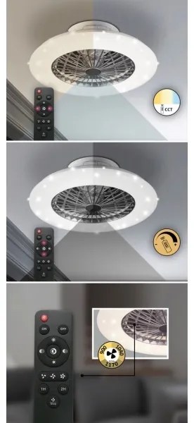 Rabalux - LED Stmievateľné stropné svietidlo s ventilátorom LED/30W/230V + DO