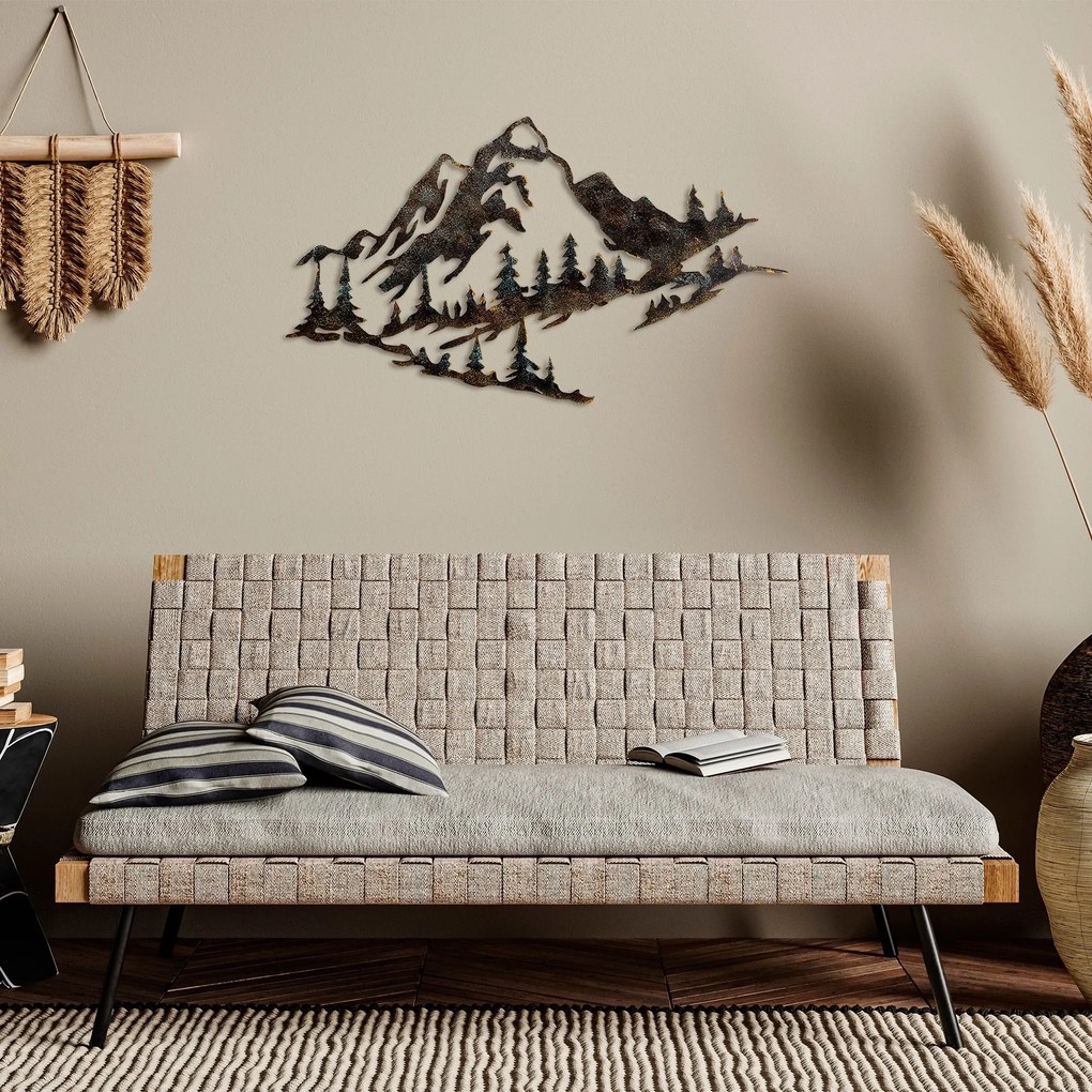 Nástenná kovová dekorácia Hora 1 viacfarebná