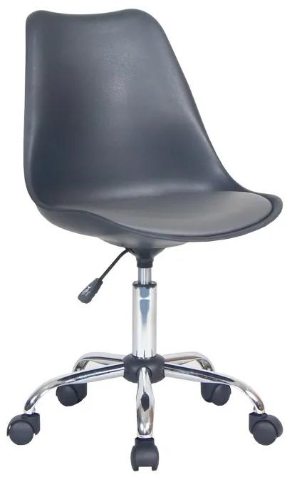 Kancelárska stolička Darisa - čierna / tmavosivá / chróm