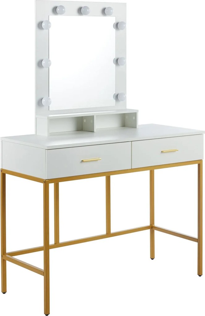Dekorstudio Elegantný toaletný stolík s LED osvetlením LUMIERE GOLD
