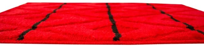 Kúpeľňový koberček PALMA červený / čierny, kosoštvorce