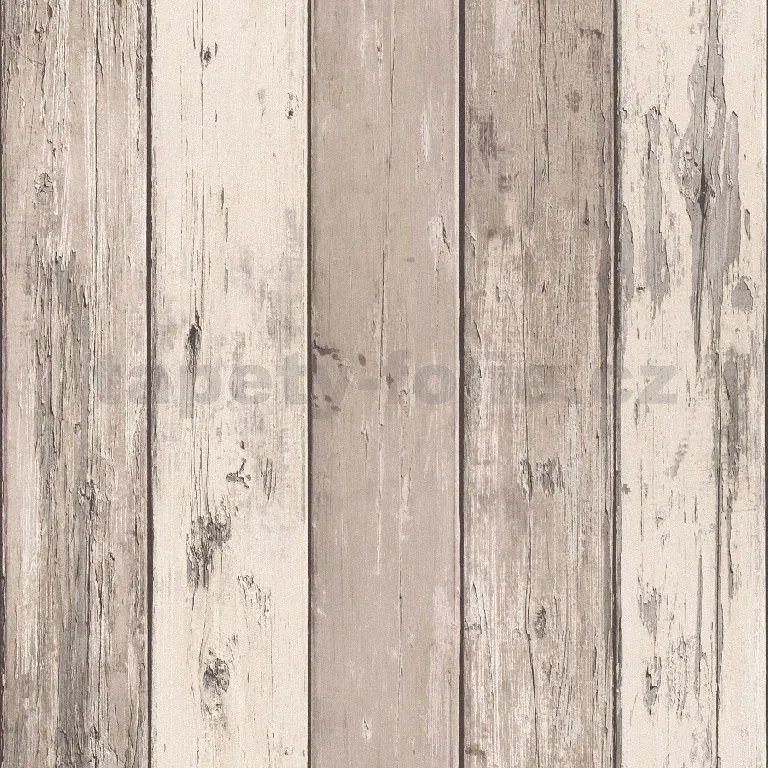 Vliesové tapety na stenu IMITATIONS 2 10200-11, rozmer 10,05 m x 0,53 m, dosky svetlo hnedo-krémové, Erismann