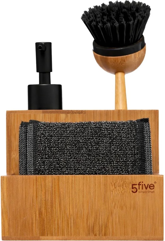 Dávkovač mydla Smart, bambus/s prvkami vo farbe nerez, 250 ml