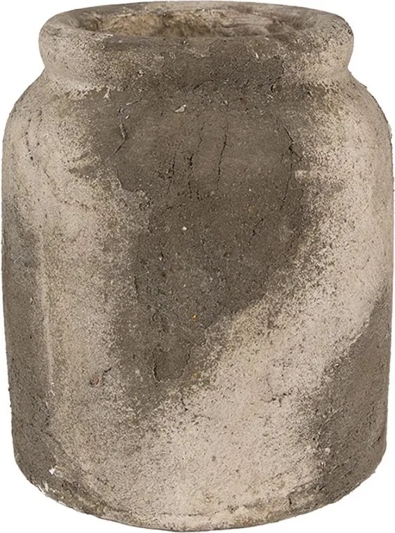 Dekoratívny béžovo-sivý antik terakotový kvetináč Teracci L - Ø 18*20 cm