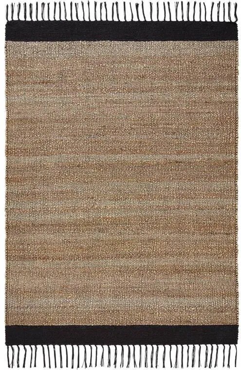XXXLutz JUTOVÝ KOBEREC, 160/230 cm čierna, bahenná hnedá Linea Natura - Koberce - 001317008164
