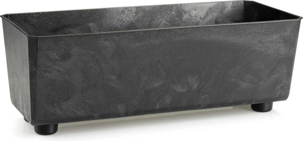 Truhlík s nožičkami Salvia 37,5x17 cm čierny betón