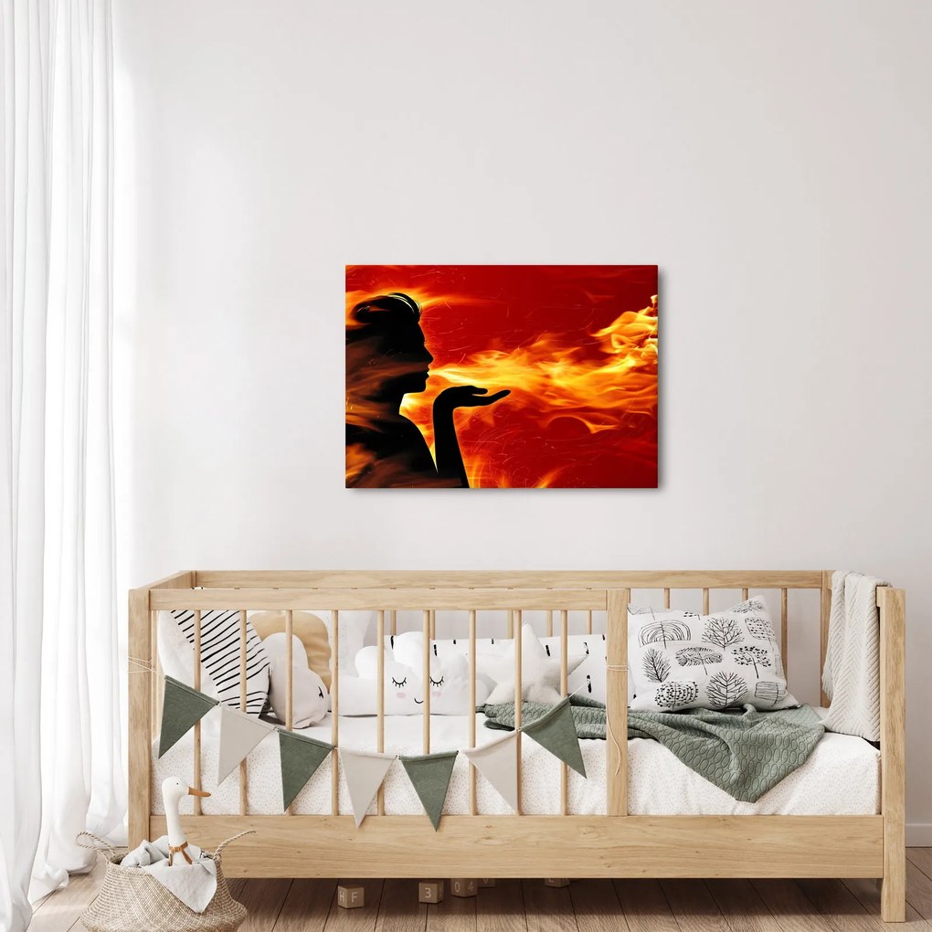 Obraz zeny s plameňmi (70x50 cm)