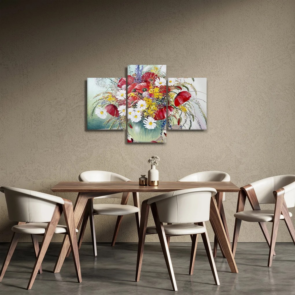 Obraz vázy s divokými kvetmi (90x60 cm)