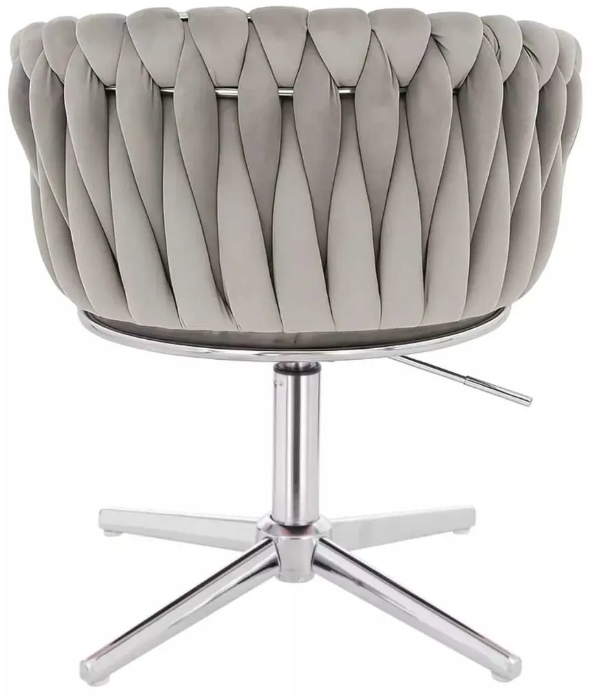 LuxuryForm DESIGN Stolička NORDEN VELUR na striebornom kríži - svetlo šedá