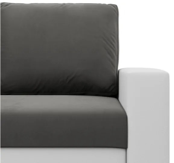 Dvojmiestna pohovka LUNA rozkladacia, popolová / biela