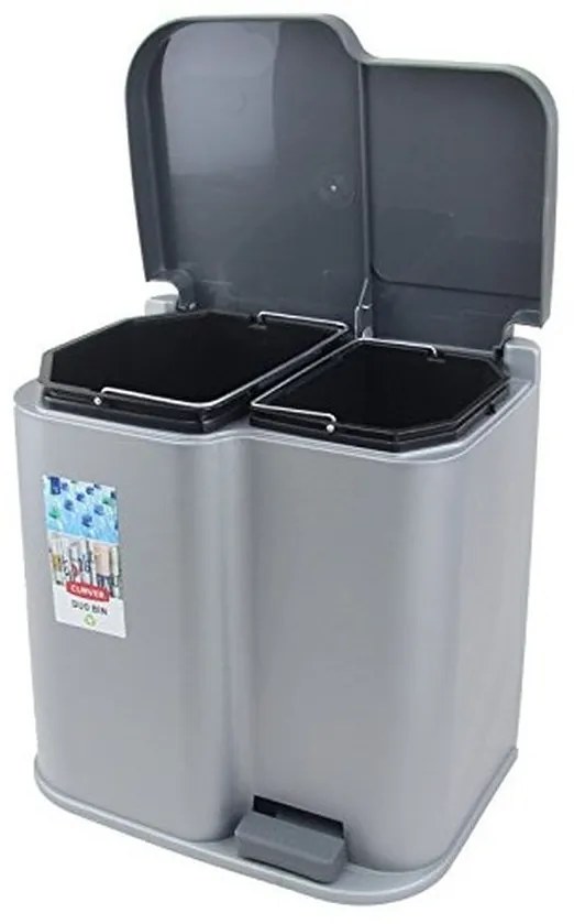 CURVER DUO 15L+6L Odpadkový kôš 40 x 30 x 39,8 cm strieborný 04027-491
