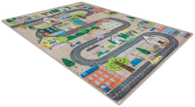 Detský koberec protišmykový BAMBINO 34600 Mesto, béžový / sivý