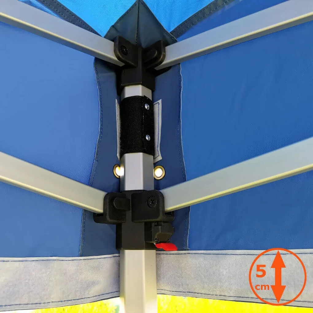 BRIMO Nožnicový altánok 3x4,5m - s 3 stenami - Modrá 5