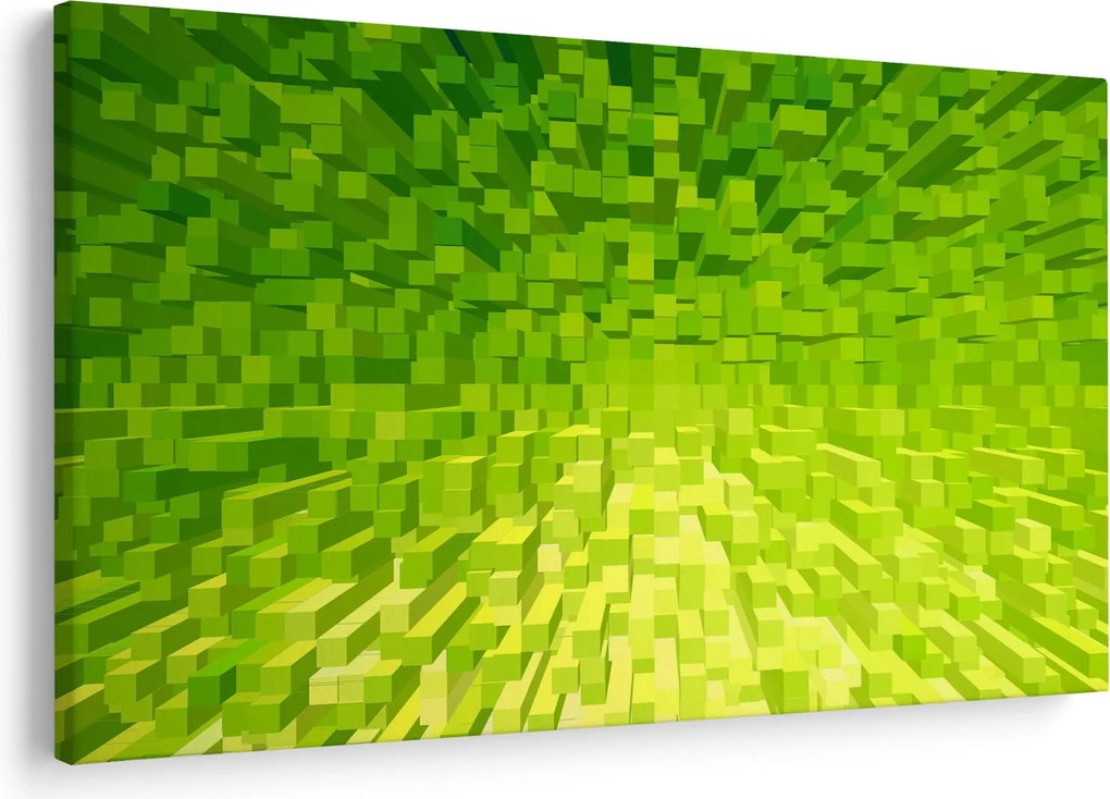 Obraz žltozelených kostičiek (90x60 cm)