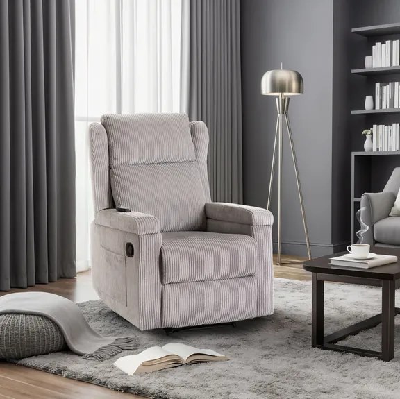 Masážne kreslo ANDREA, sivý menčester