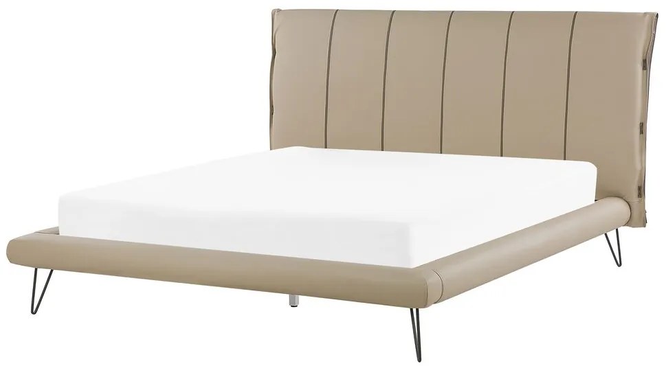Béžová posteľ z umelej kože 160 x 200 cm  BETIN Beliani