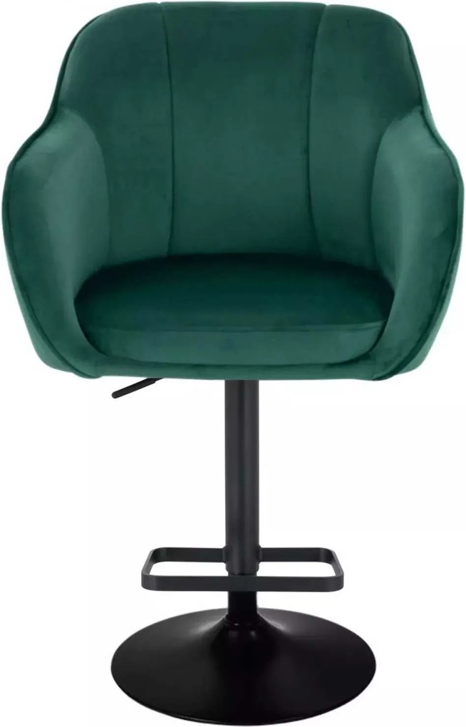 LuxuryForm DESIGN Barová stolička AVOLA VELUR na čiernom tanieri - zelená