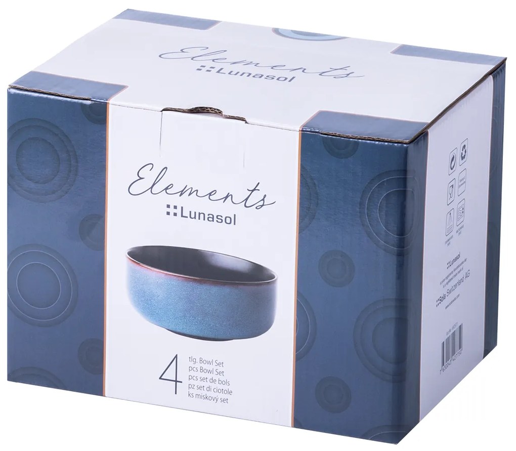 Set keramických misiek 4 ks – Elements Night - 492511