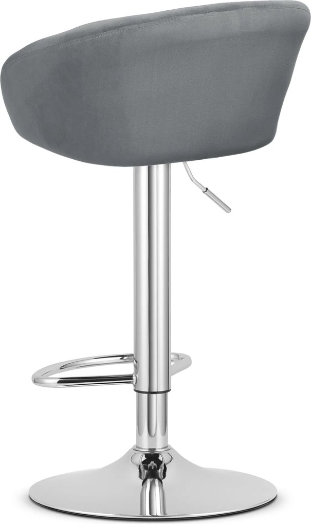 Sada 2 barových stoličiek EAST sivý zamat / chromovaná podnož