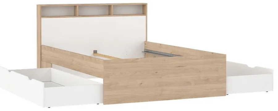 Dvojlôžková posteľ v dekore duba s úložným priestorom bez roštu 140x200 cm v prírodnej farbe Ikast – Tvilum