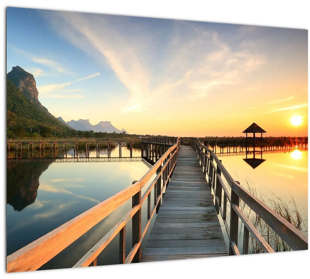 Sklenený obraz lávky (70x50 cm)