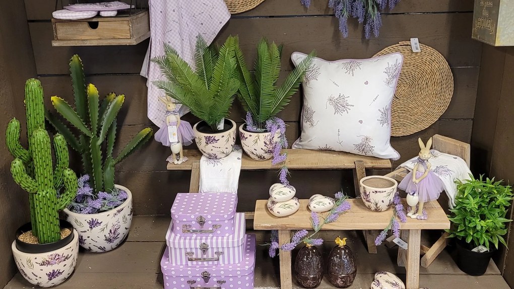 Fialová dekoračné girlanda levandule - 7 * 2 * 100cm