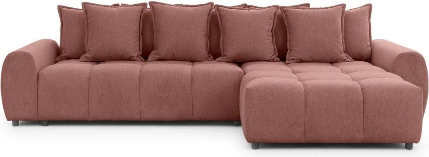 Rohová pohovka v terakotovej farbe (pravý roh/s leňoškou) Albane – Ropez