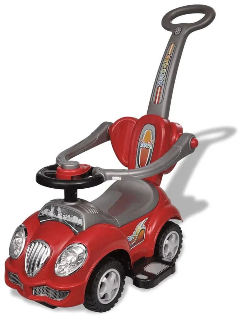 vidaXL Červené detské odrážacie autíčko s vodiacou tyčou