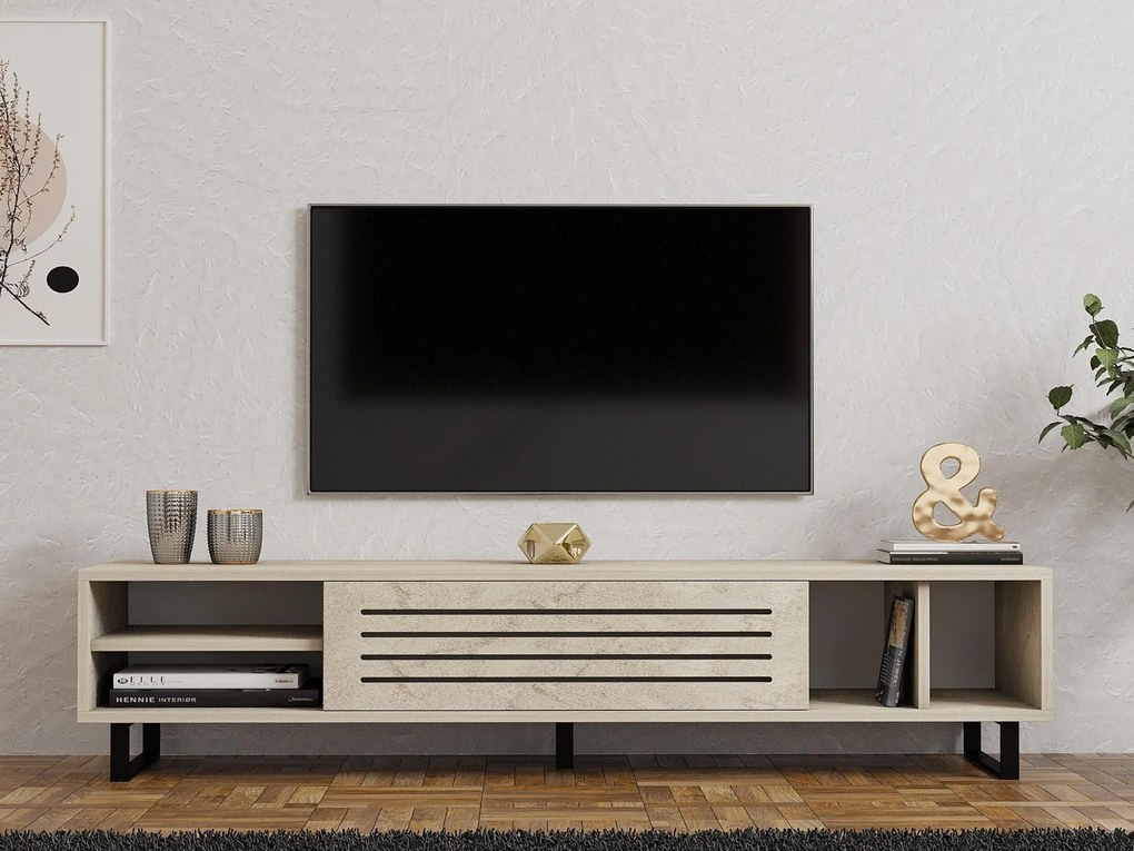 TV stolík/skrinka Samba (travertín). Akcia -18%. Vlastná spoľahlivá doprava až k Vám domov. 1102545